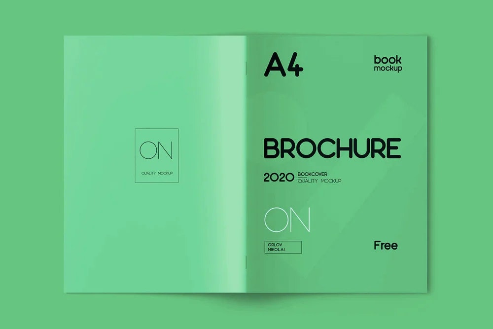 Media Mockup brosur A4 minimum percuma - Mockup brosur A4 percuma 3