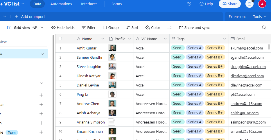 300+ VC List [Seed to Series B]  gallery image