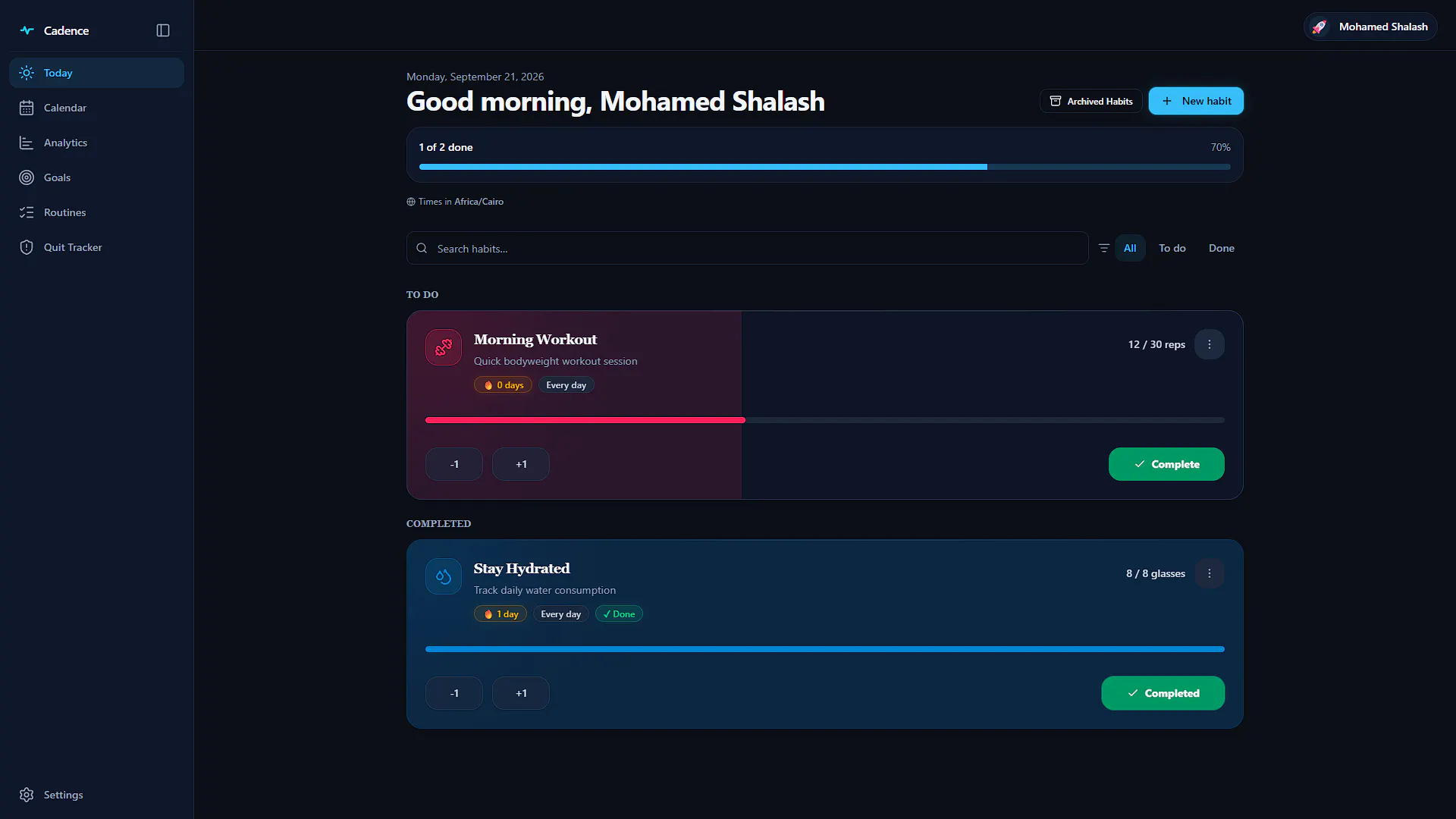 Cadence Habit Tracker gallery image