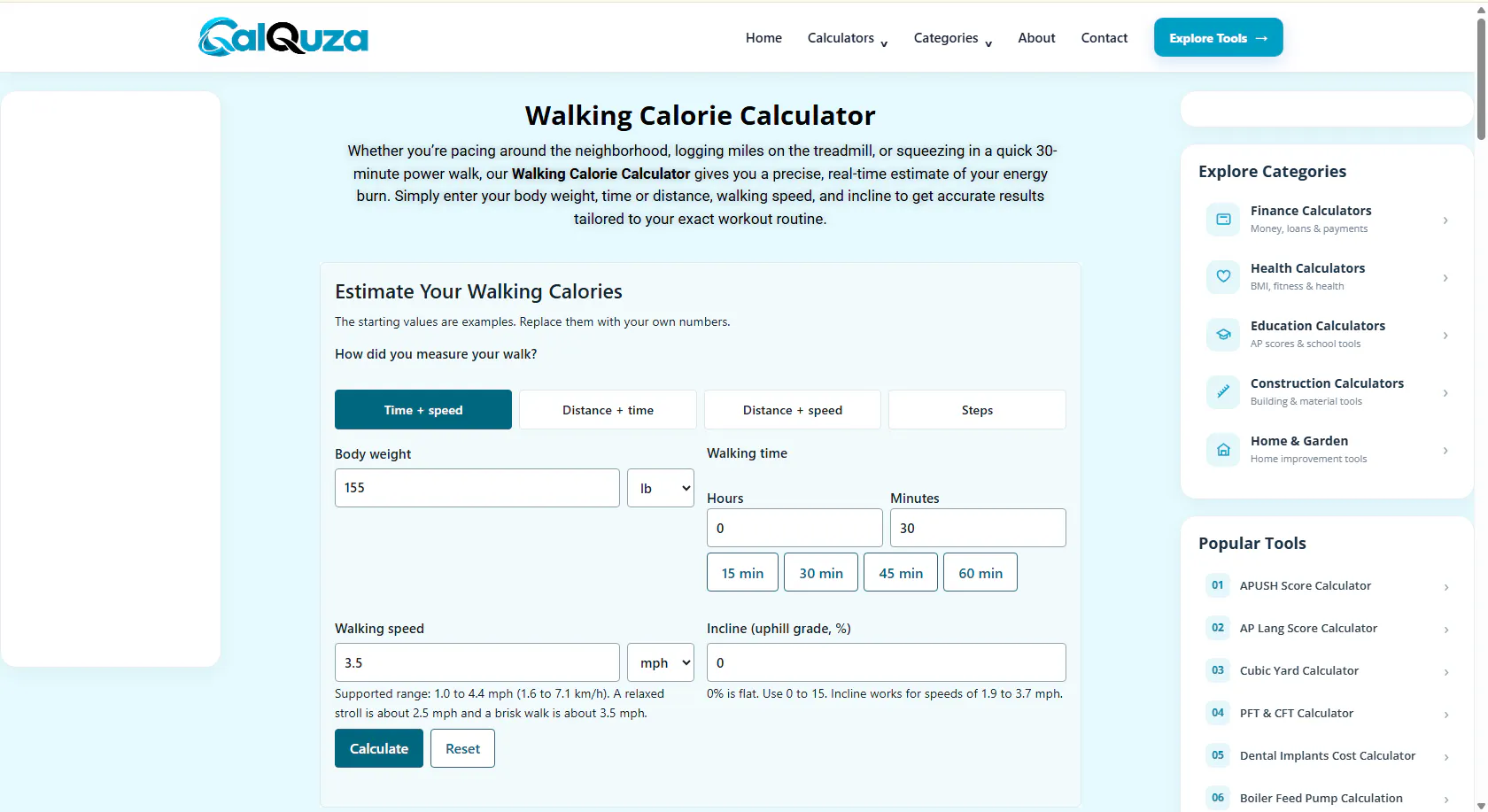 Walking Calorie Calculator by Calquza gallery image