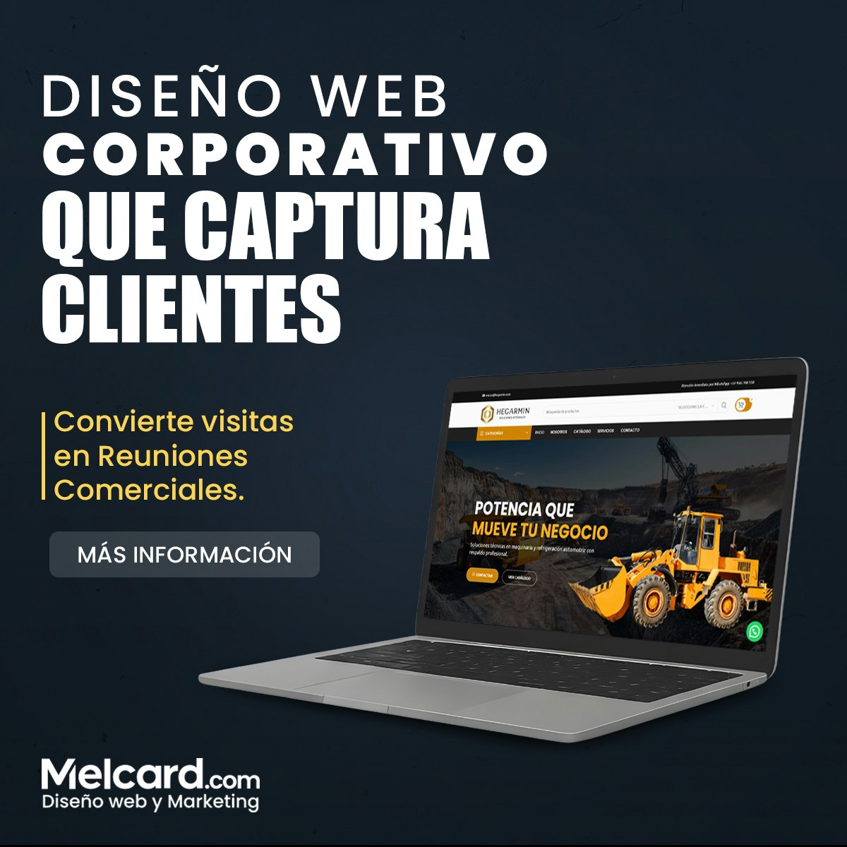 Melcard | Diseño web y Marketing digital - Main screenshot showing features and interface