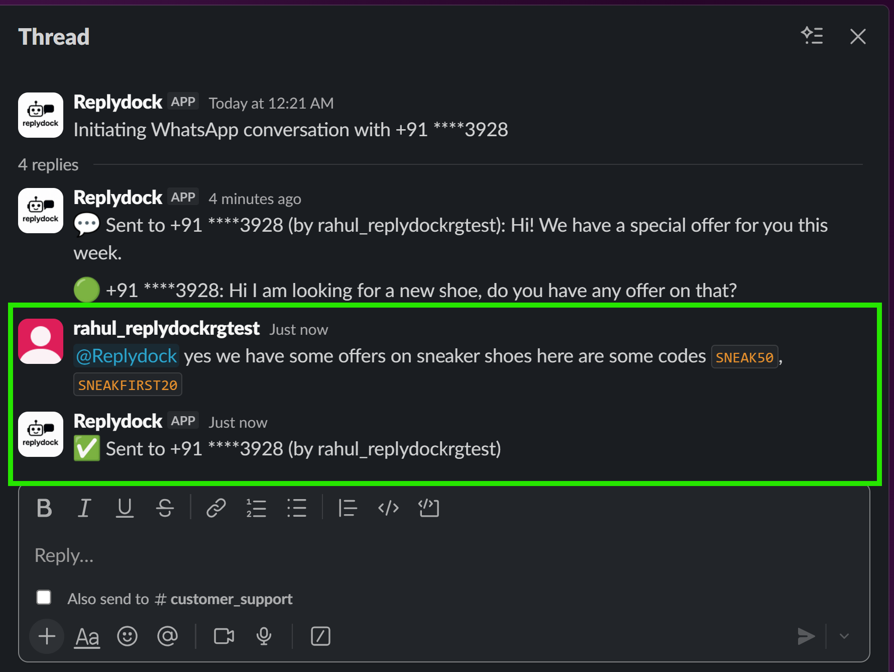 Replydock – WhatsApp + Slack Messaging gallery image