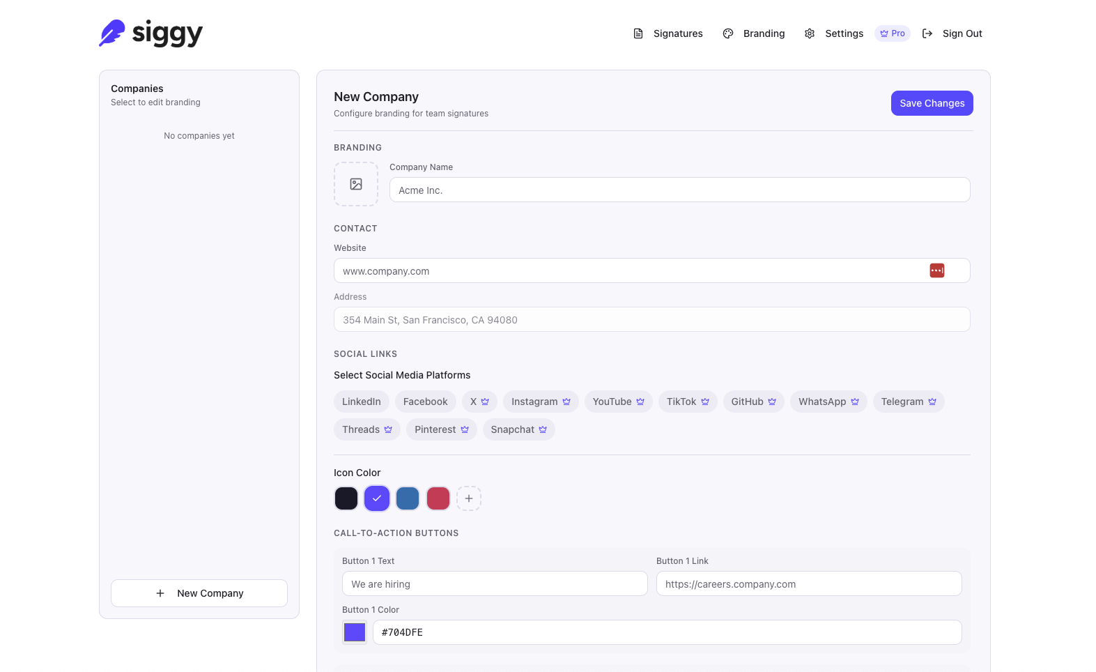 Siggy - Screenshot 3 showing product features and functionality