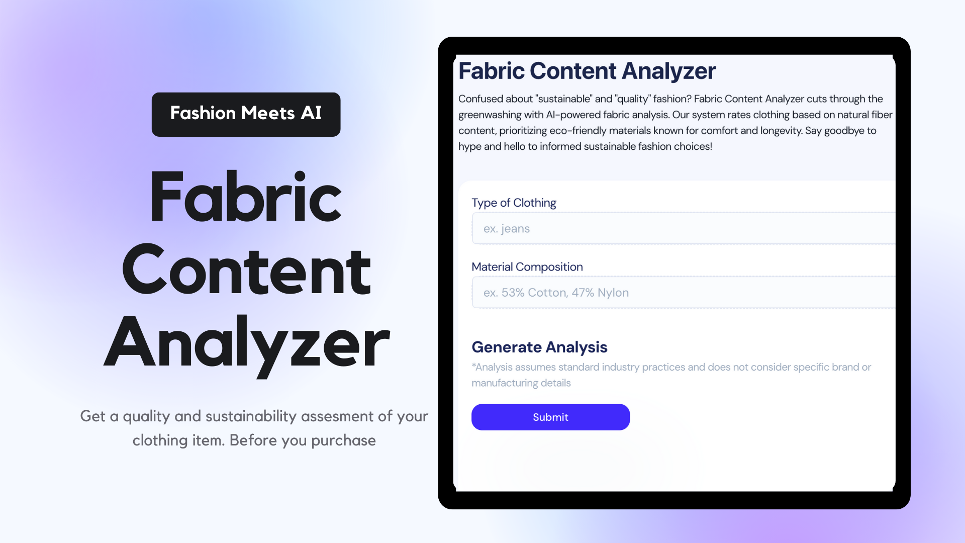 startuptile Fabric Content Analyzer-AI-powered fabric analysis