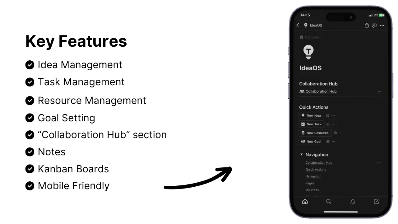 IdeaOS: Idea Organizer - Notion Template gallery image
