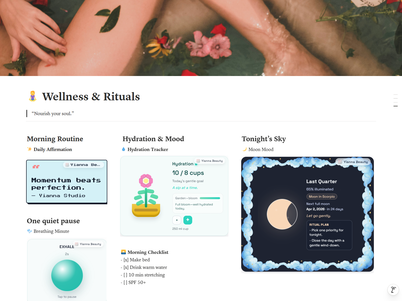 Yianna Beauty Notion Widgets gallery image