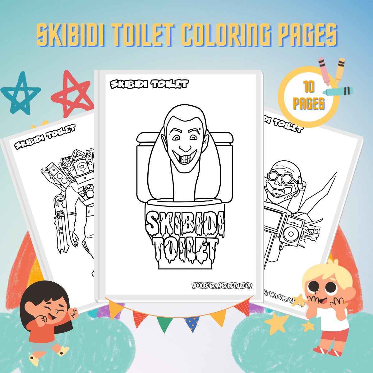 Páginas para colorear del inodoro Skibidi media 1