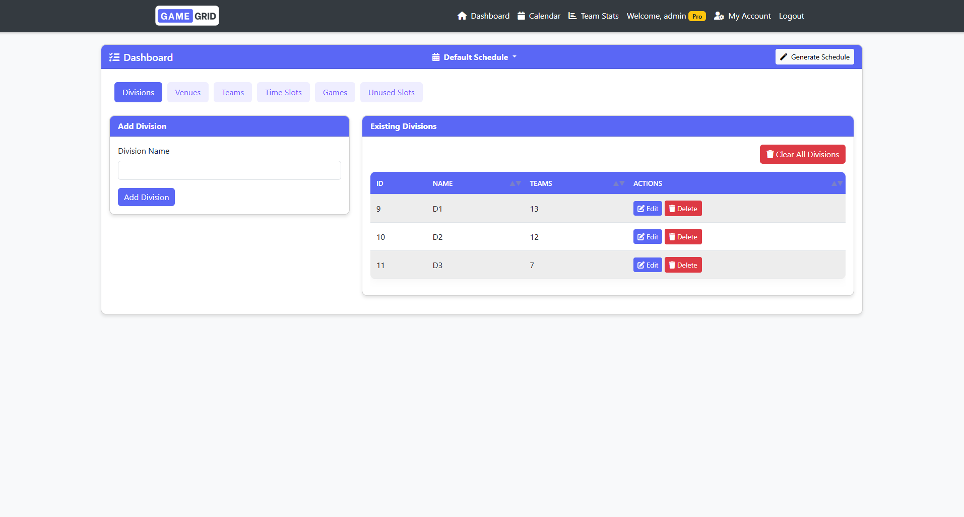Game Grid Sports Scheduling gallery image