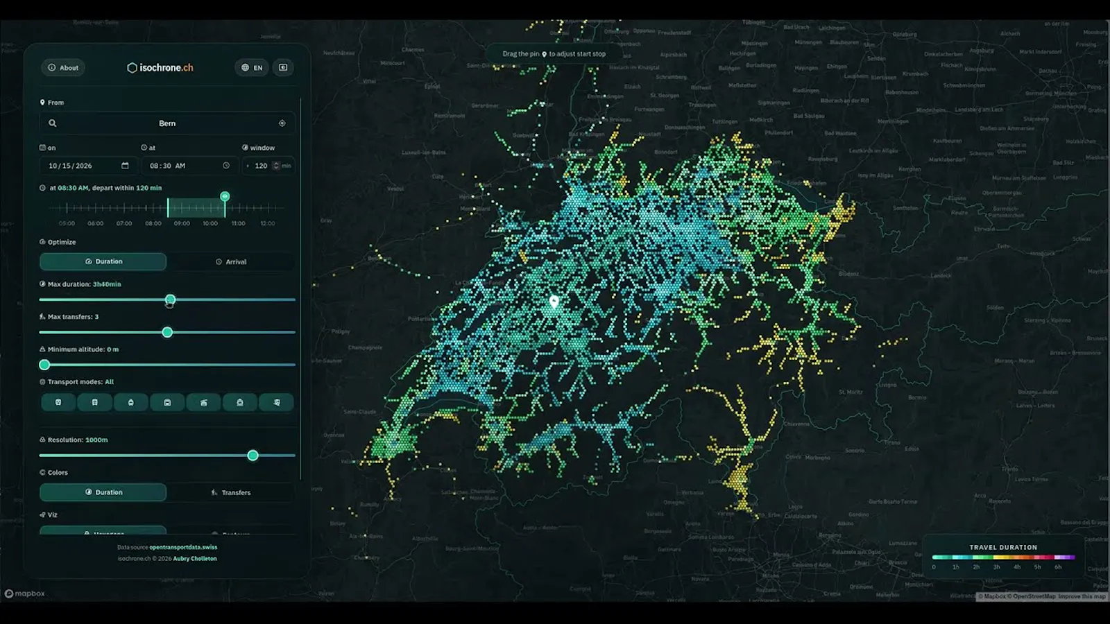 Isochrone.ch screenshot 1 (video preview)