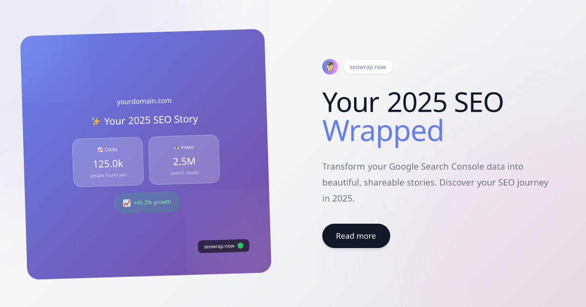 seowrap.now - Main product screenshot demonstrating key features and user interface