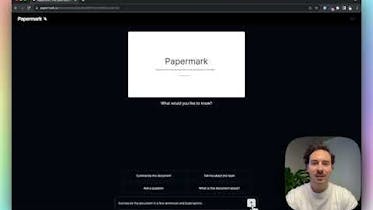 صورة تُظهر شعار Papermark AI والشعار: مساعدك الأساسي للوثائق الذكية مفتوحة المصدر.