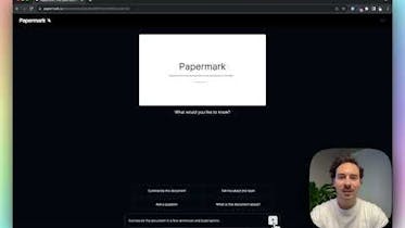 Imagem que mostra o logo e slogan do Papermark AI: Seu essencial assistente de documentos de inteligência artificial de código aberto.