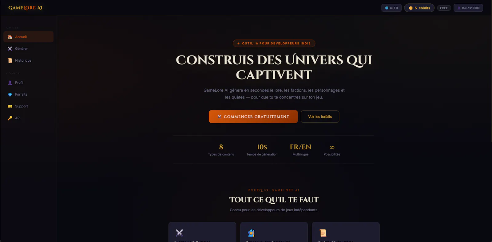 GameLore AI screenshot 1