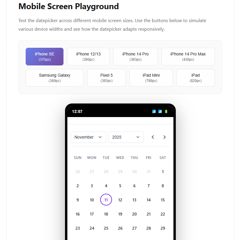 NGXSMK DatePicker gallery image