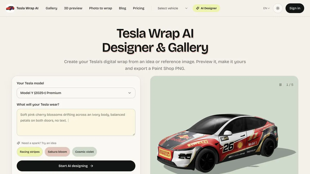 Tesla Wrap AI gallery image
