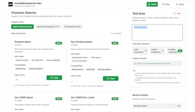Invisible character generator gallery image