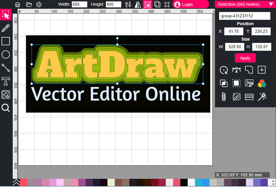 Editor vectorial de artDraw en línea