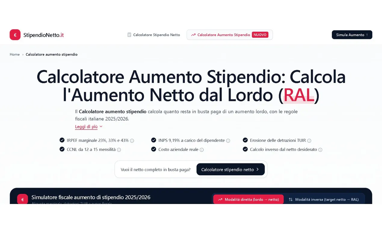 Calcolatore Stipendio Netto Online gallery image