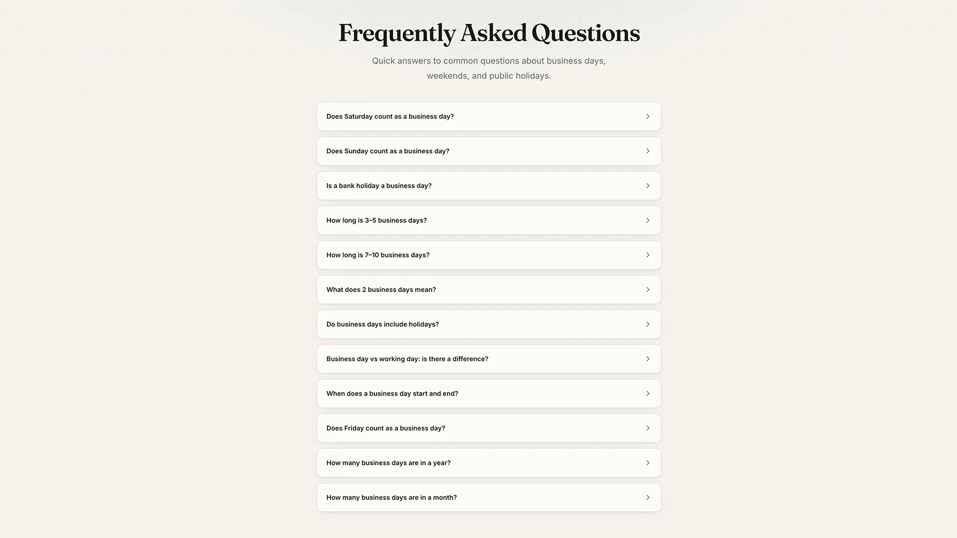Business Days Calculator gallery image