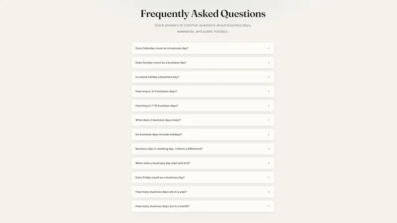 Business Days Calculator screenshot 3