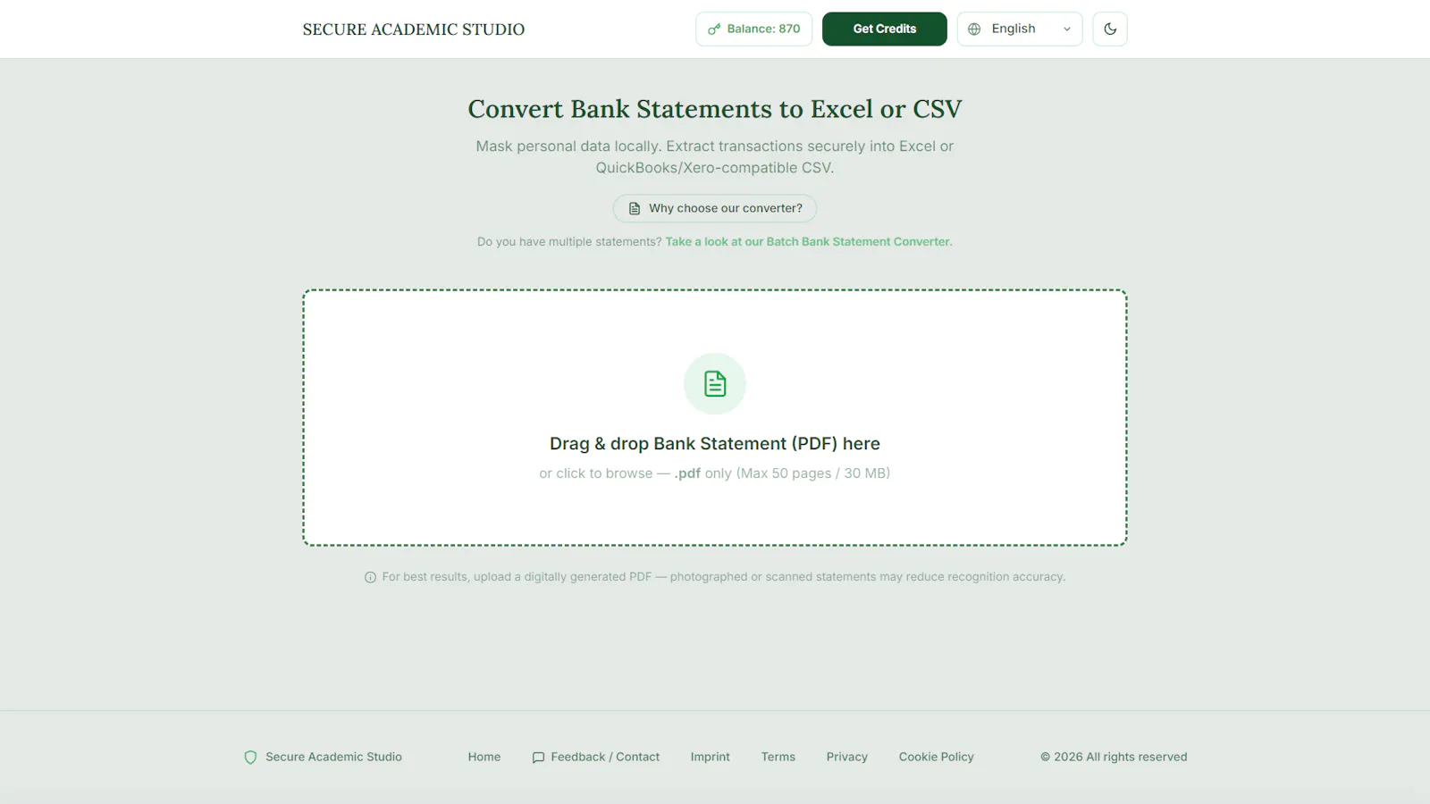 Secure Bank Statement Converter screenshot 4