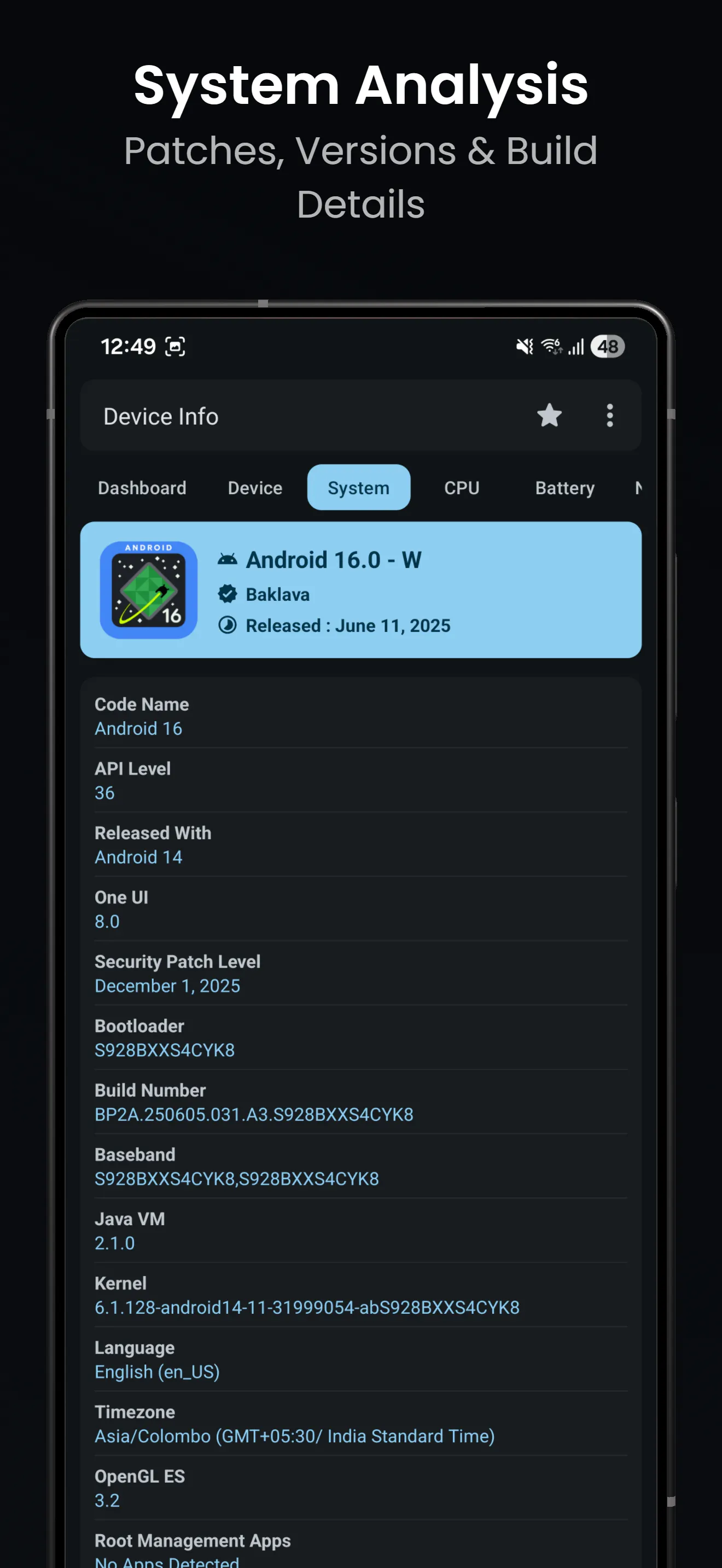 Device Info: System & CPU Info screenshot