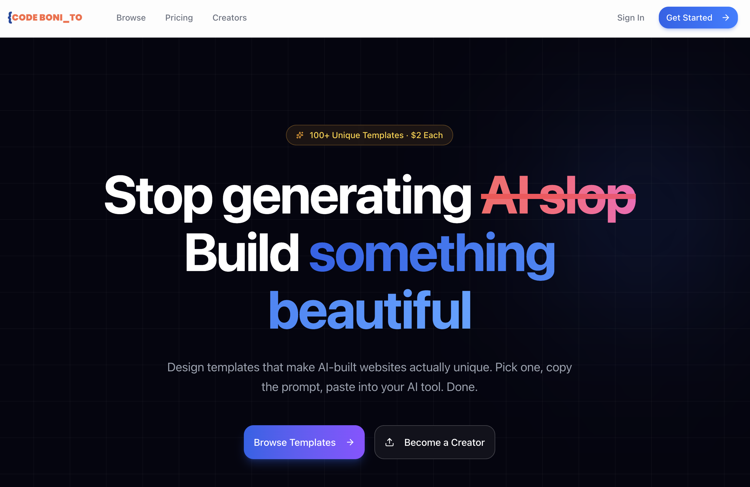 Code Bonito - Main product screenshot demonstrating key features and user interface