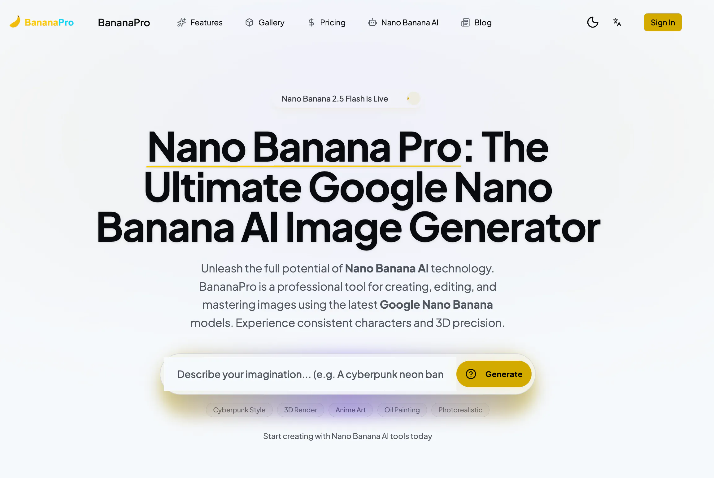 Nano Banana Pro 제품 배너