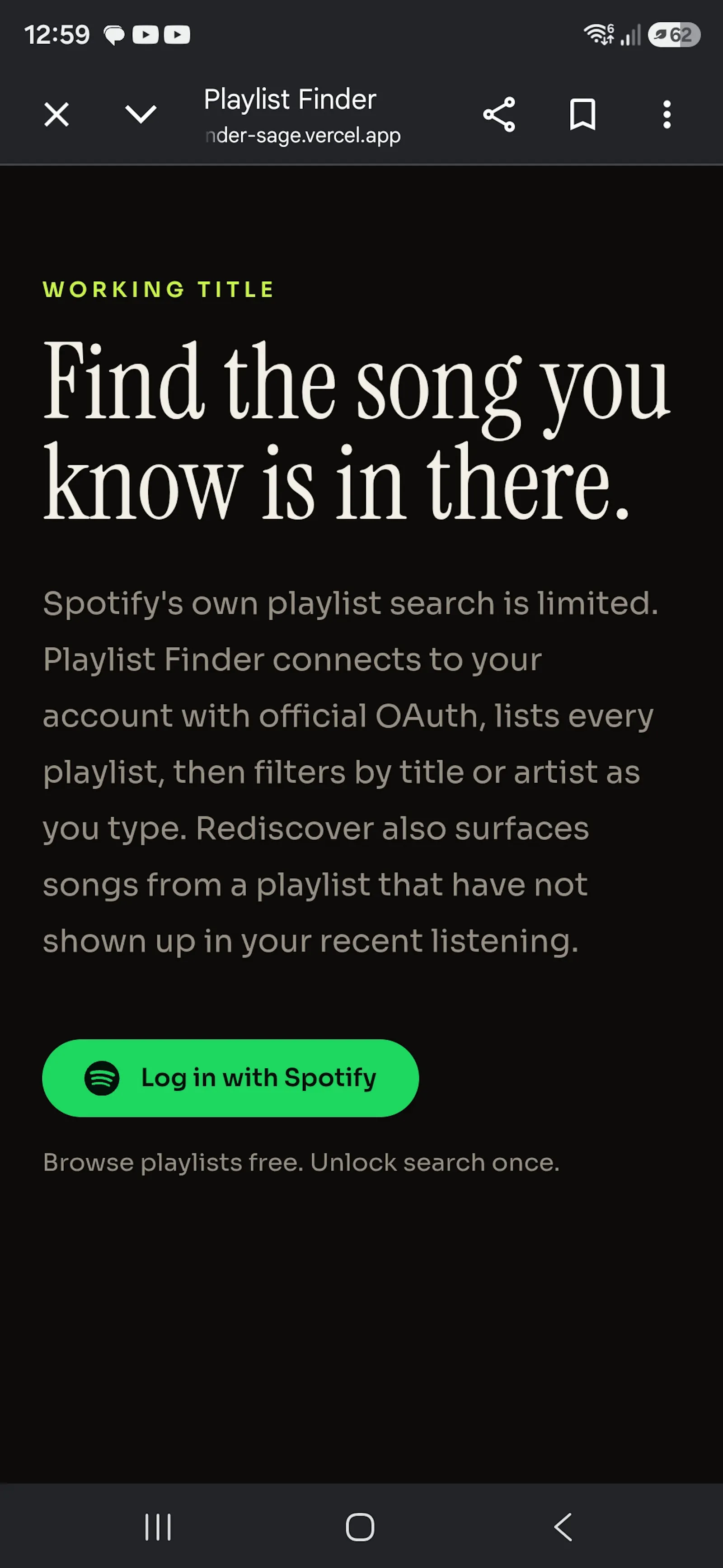 Playlist Finder screenshot 1