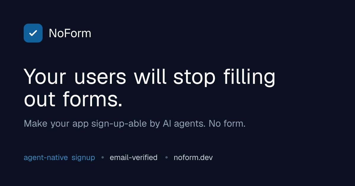 NoForm - Sign-up, minus the form. gallery image
