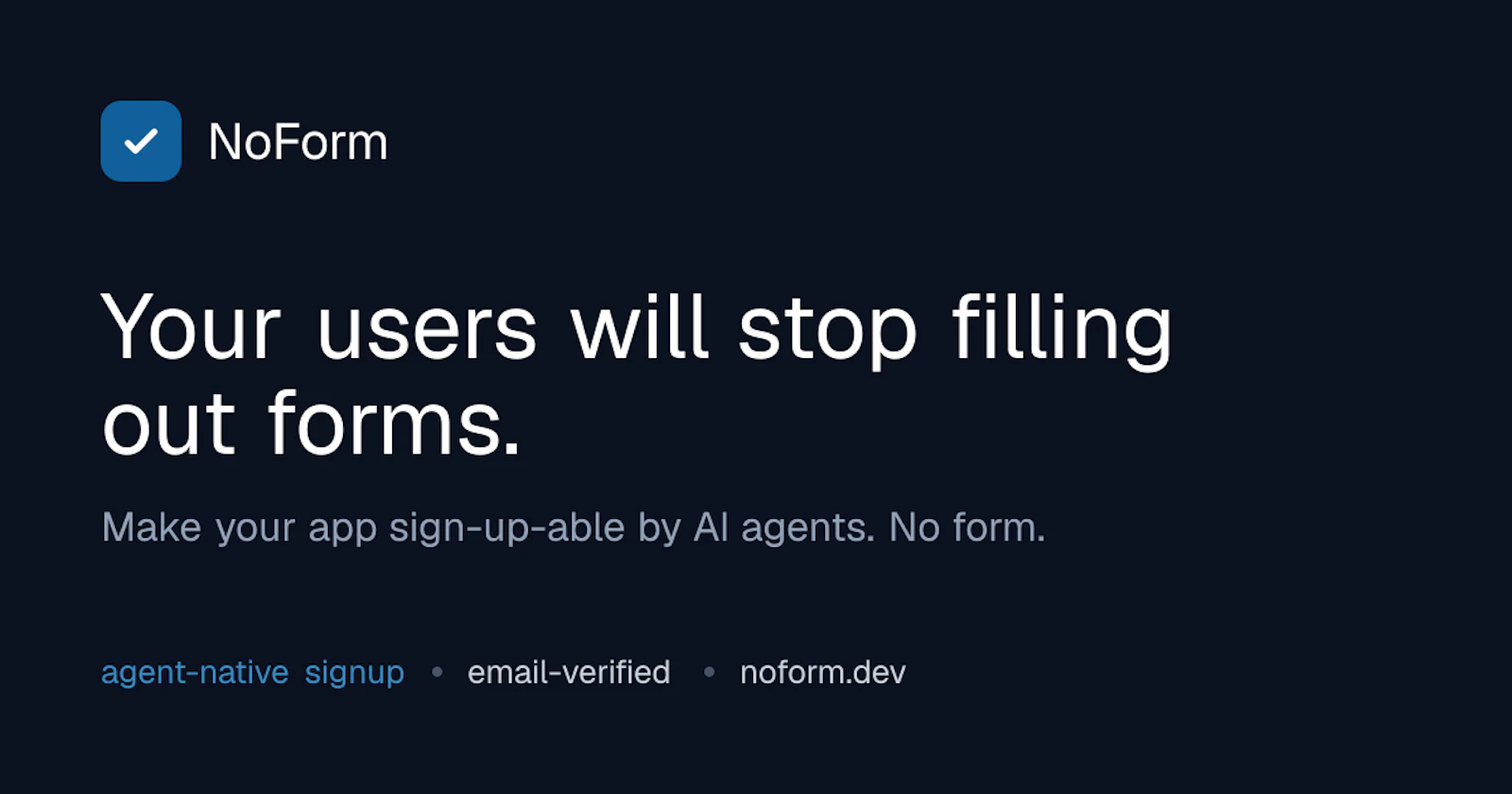 NoForm - Sign-up, minus the form. screenshot 1