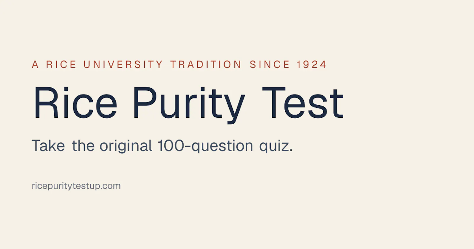 Rice Purity Test screenshot 1