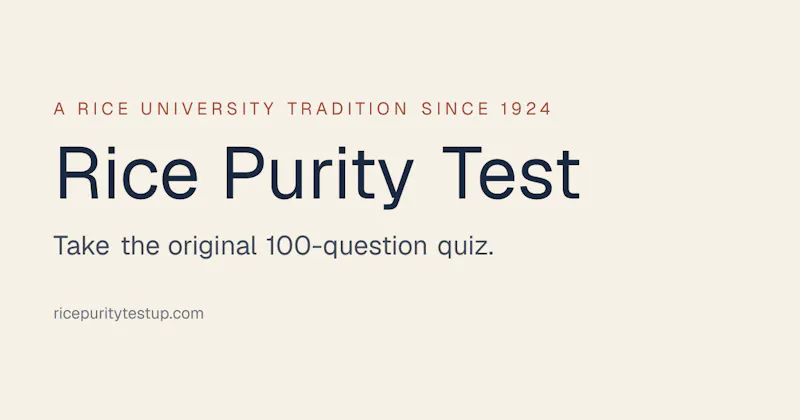 Rice Purity Test screenshot 1