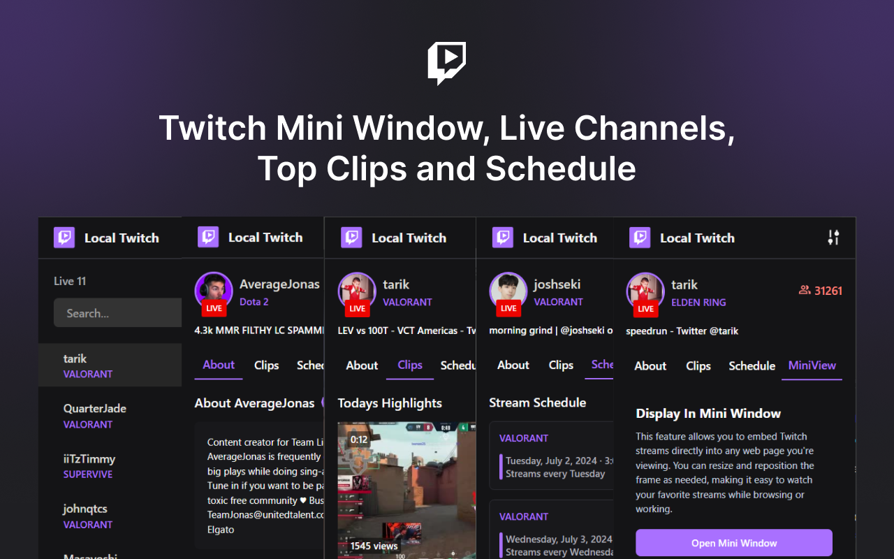 Twitch Live ovunque estensione Chrome media 2