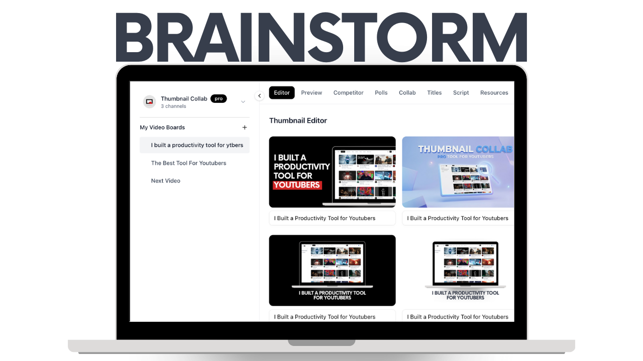 Thumbnail Collab - Main product screenshot demonstrating key features and user interface