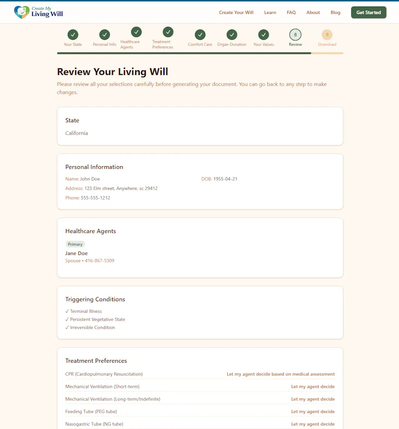 Create My Living Will screenshot 3