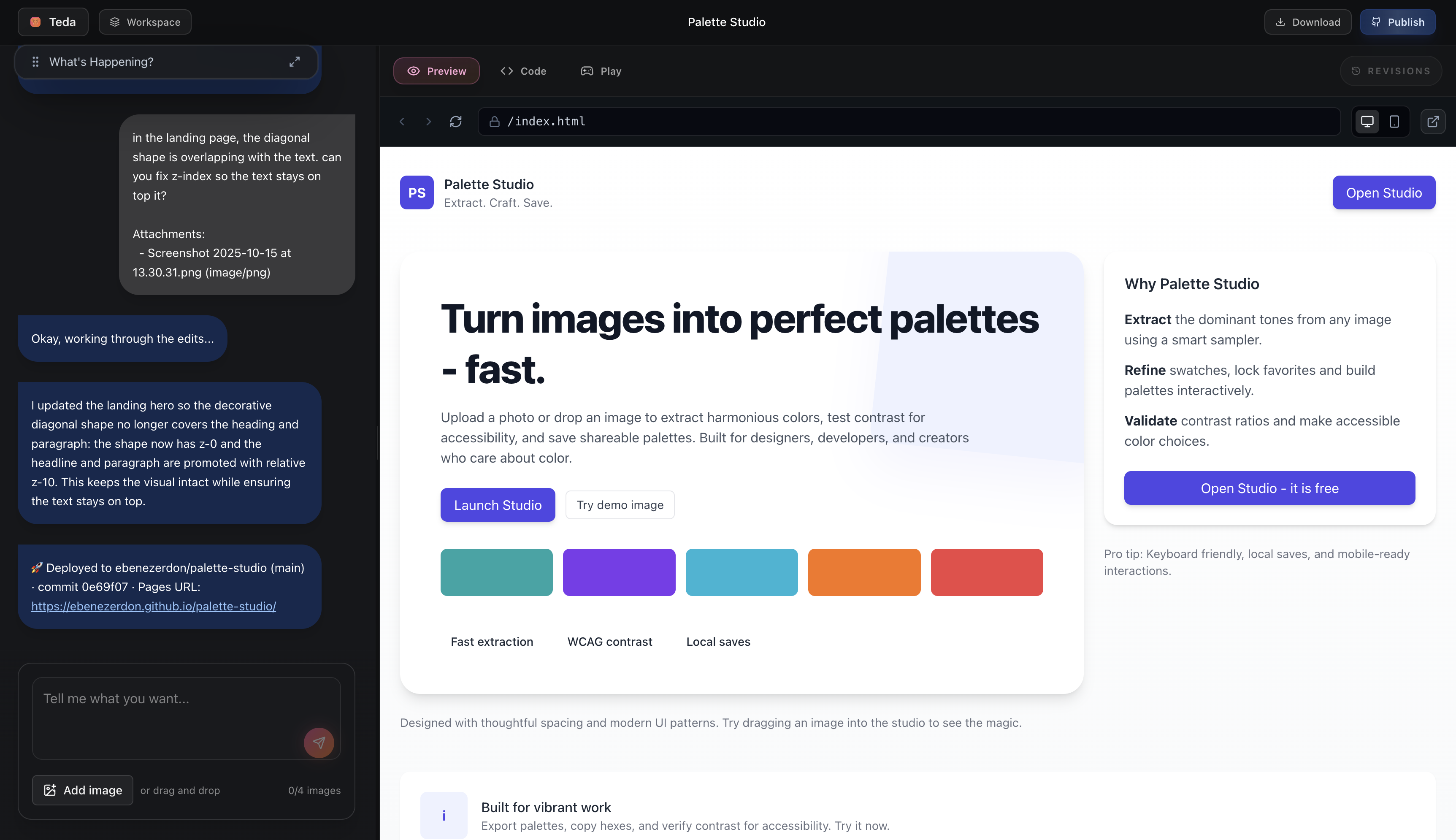 Teda.dev - AI app builder gallery image