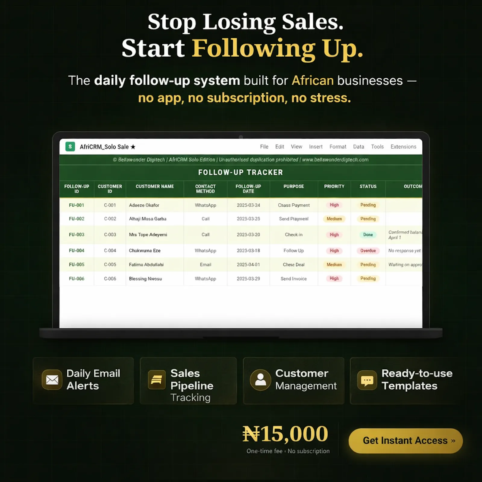 AfriCRM Follow-Up And Sales Trackers  screenshot 5