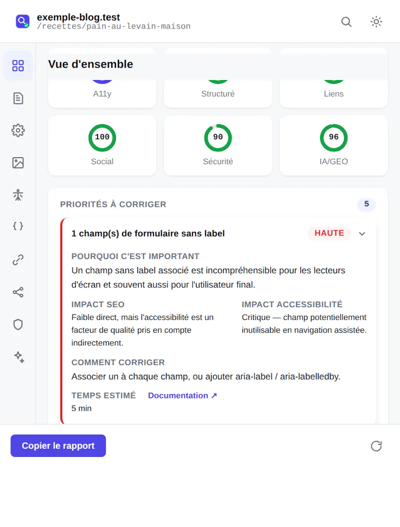 SEO Inspector Pro ectension screenshot 1