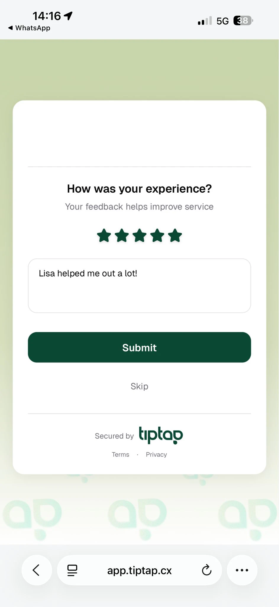 TipTap screenshot 3
