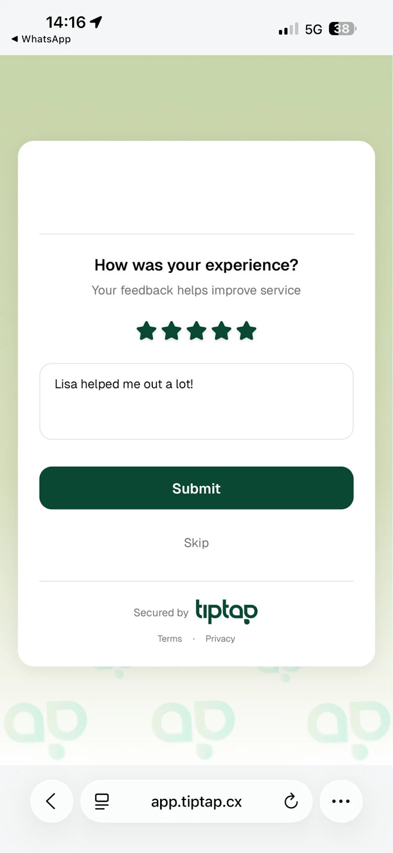 TipTap screenshot 4