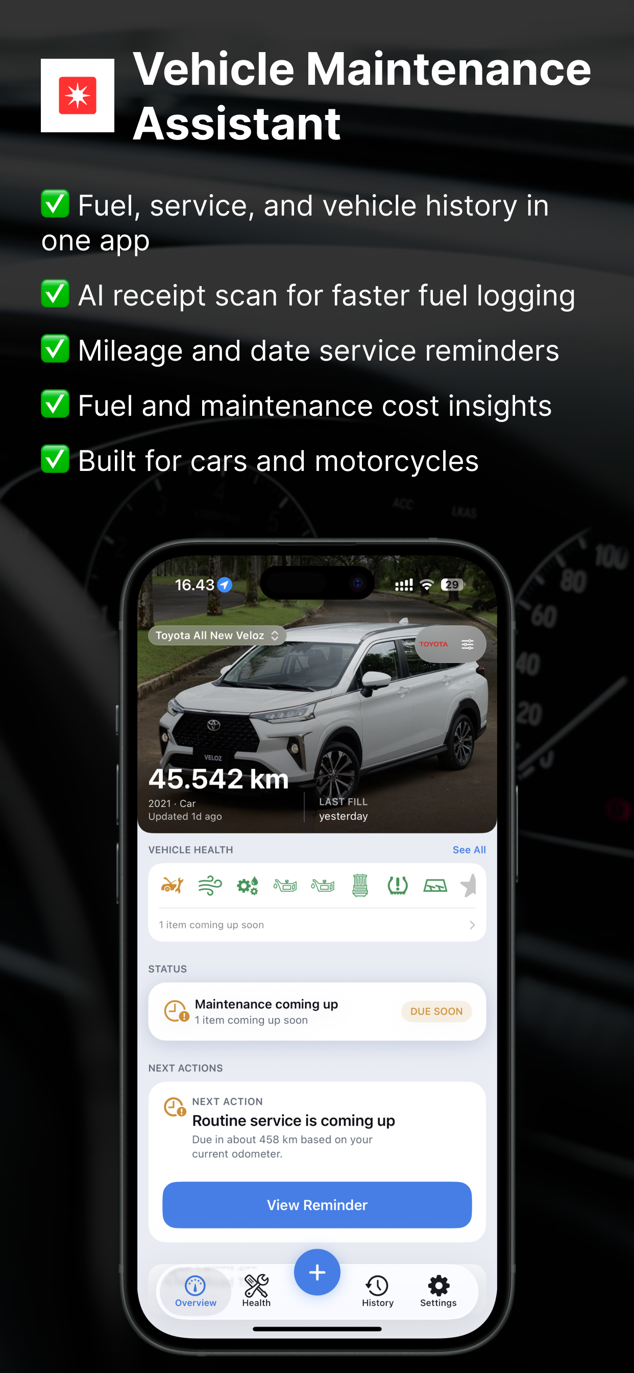 Motocare: Car maintenance assistant gallery image