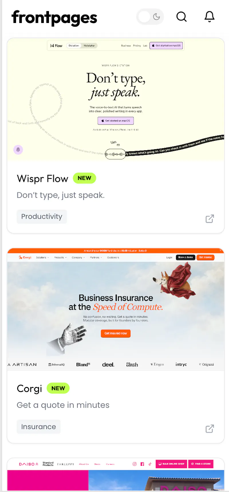 Frontpages screenshot 2