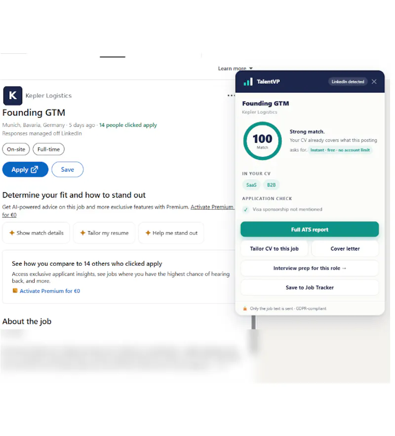 TalentVP Chrome Extension screenshot 1