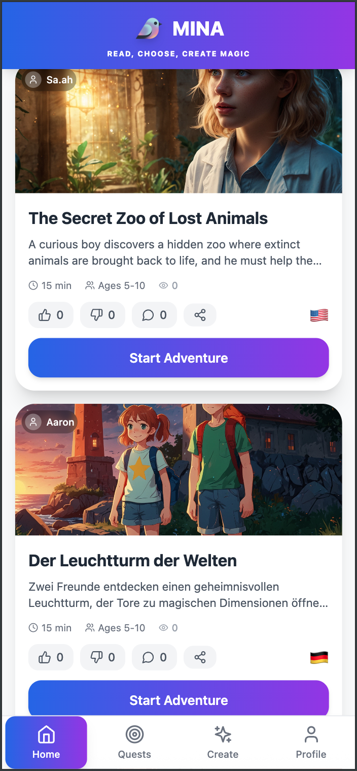 Mina - Main product screenshot demonstrating key features and user interface