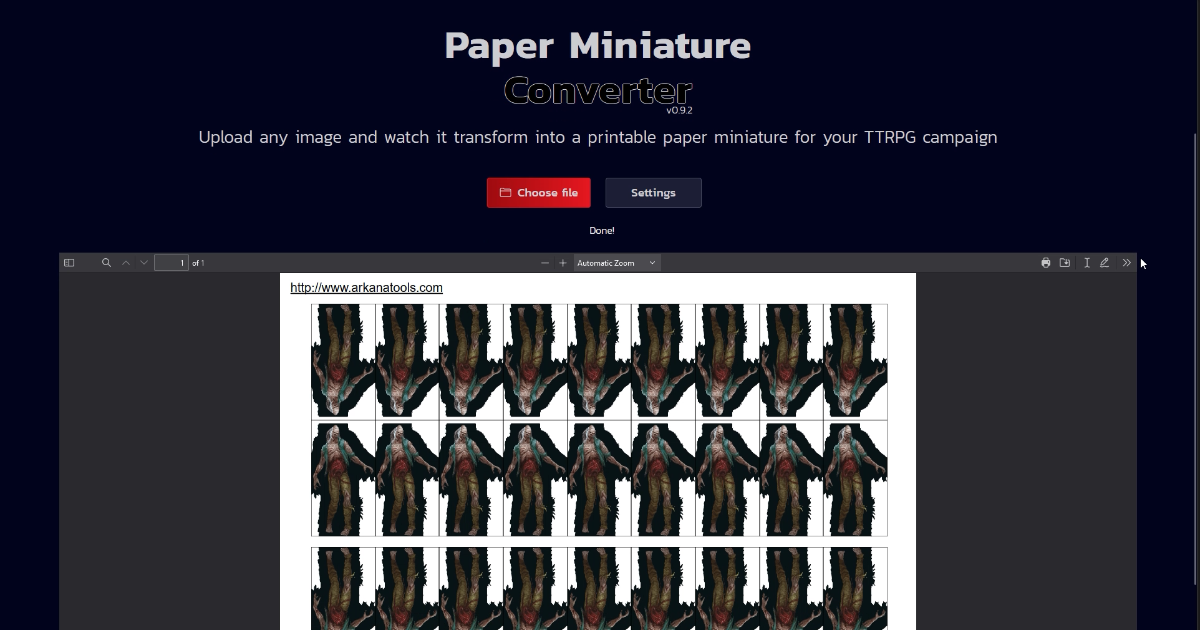 Convertidor en miniatura de papel media 4