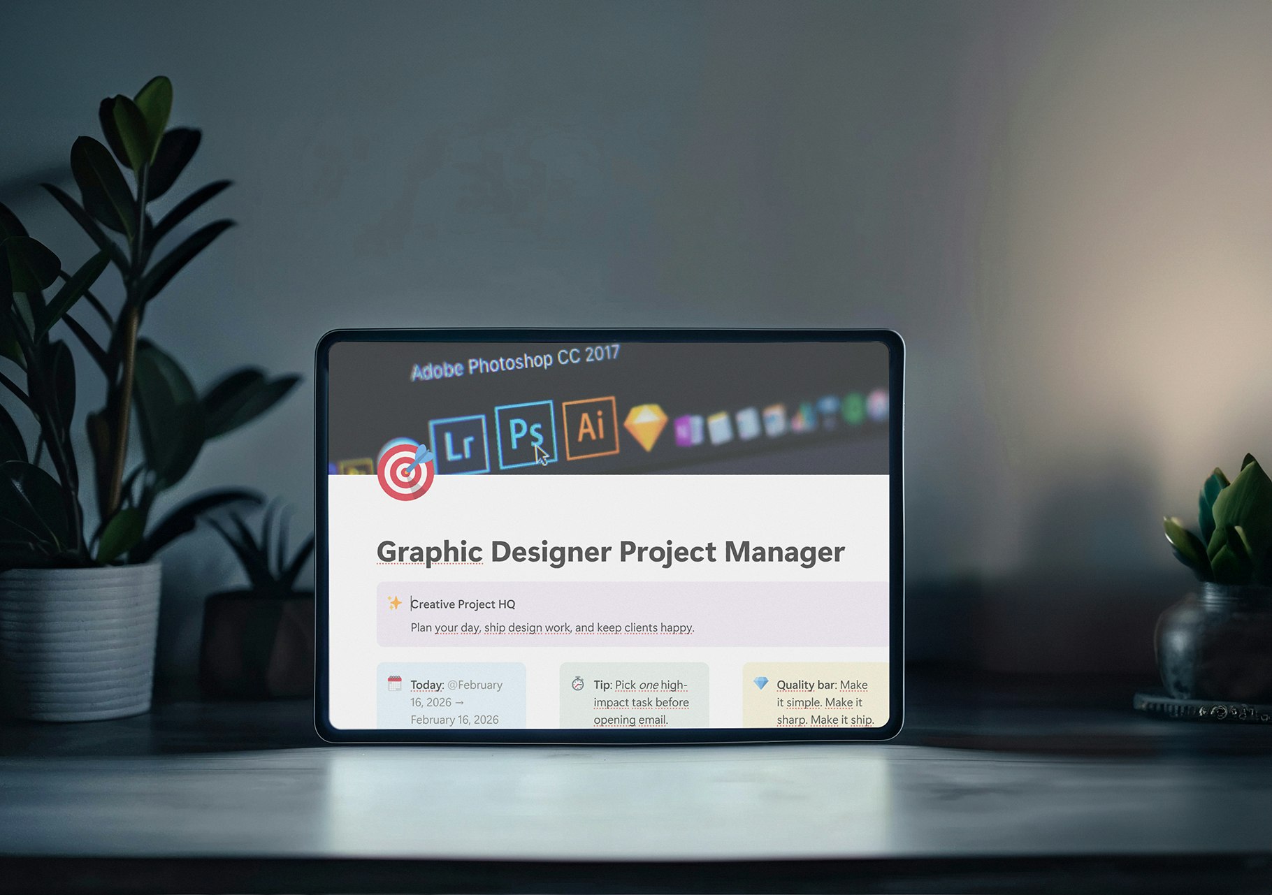 Designer Workspace—Free Notion Template gallery image
