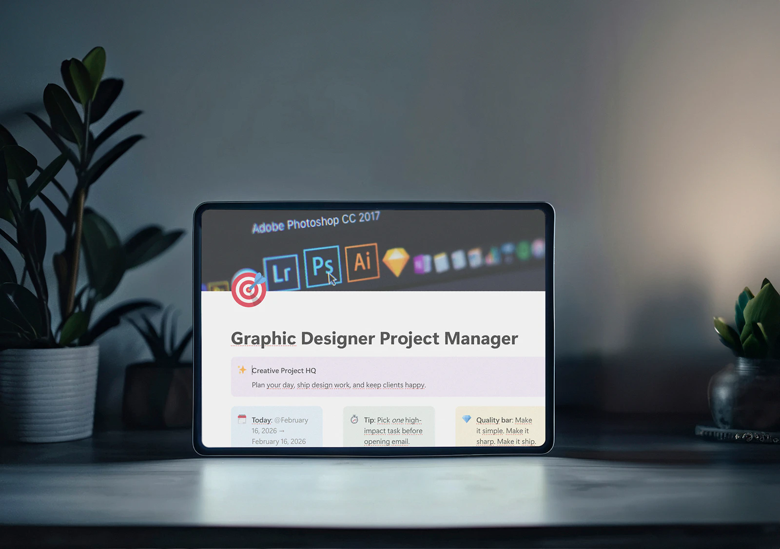 Designer Workspace—Free Notion Template screenshot 2