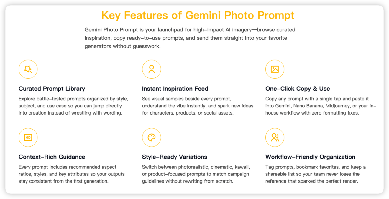 Gemini Photo Prompt - Screenshot 3 showing product features and functionality