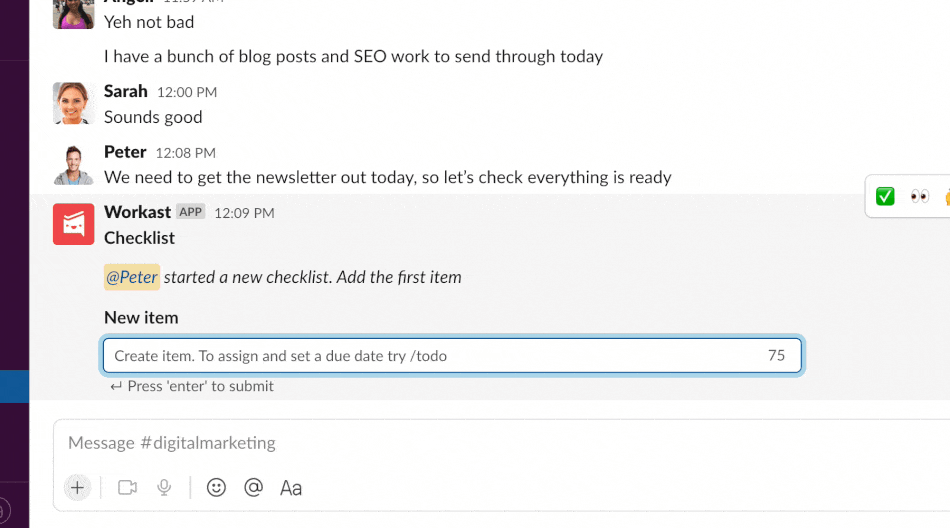/workastによるチェックリスト - Slackでチェックリストを作成しますメディア3